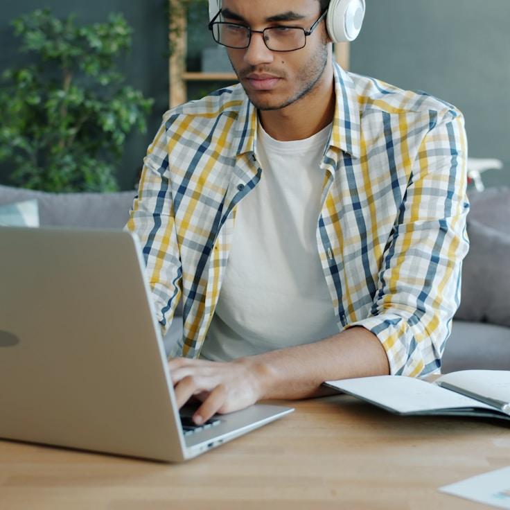 Mobile app project planning workspace with devices and development tools